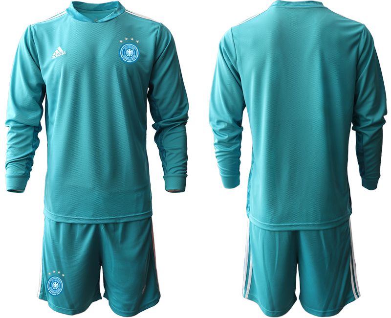 Men 2021 World Cup National Germany lake blue long sleeve goalkeeper Soccer Jerseys